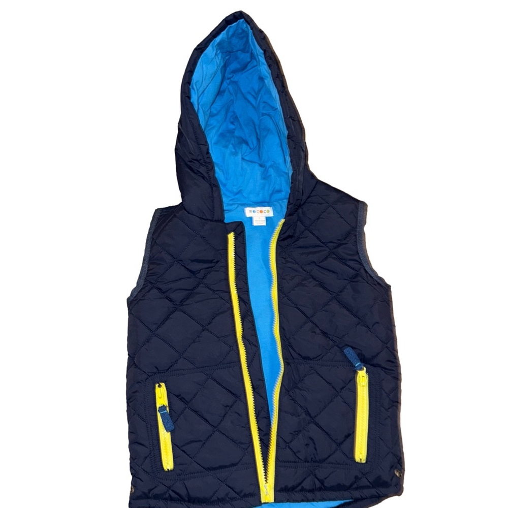 Boys Rococo Vest Navy Sky Blue Size 6